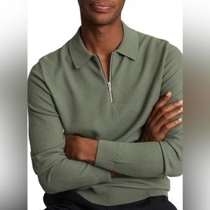 REISS ZIP UP POLO NWT